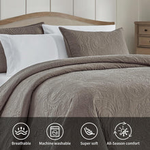 Load image into Gallery viewer, Dark Taupe 3 Piece Lightweight Bedding Quilt Set
