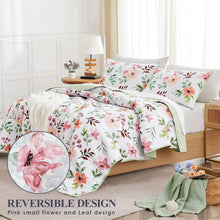 Load image into Gallery viewer, Floral Meadow Reversible 3 Piece Quilt Set
