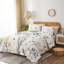 Load image into Gallery viewer, Country Rustic Floral 3 Piece Reversible Quilt Set
