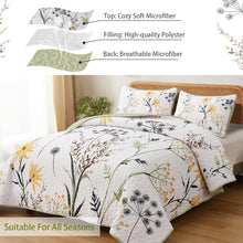 Load image into Gallery viewer, Country Rustic Floral 3 Piece Reversible Quilt Set
