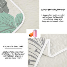 Load image into Gallery viewer, Green Bohemian Floral 3 Piece Bedding Quilt Set
