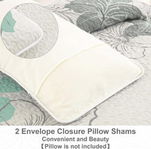 Load image into Gallery viewer, Green Bohemian Floral 3 Piece Bedding Quilt Set
