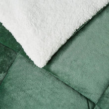 Load image into Gallery viewer, Green Reversible Sherpa 3 Piece Comforter Set
