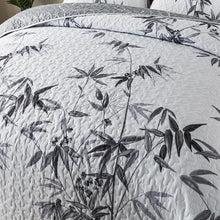 Load image into Gallery viewer, Botanical Grey Leaves Reversible 3 Piece Bedding Quilt Set
