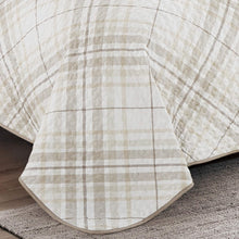 Load image into Gallery viewer, Beige Taupe Brown Plaid 3 Piece Bedding Quilt Set
