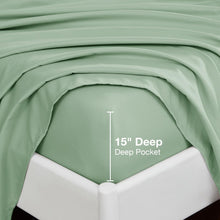 Load image into Gallery viewer, Sage Green Deep Pocket 4 Piece Sheet Set
