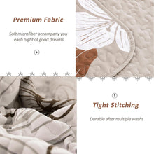 Load image into Gallery viewer, Taupe Bohemian Floral 3 Piece Bedding Quilt Set
