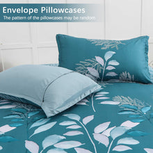 Load image into Gallery viewer, Botanical Teal Leaves 3 Piece Comforter Set

