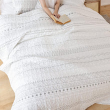 Load image into Gallery viewer, Boho Aztec White &amp; Brownish Grey 3 Piece Quilt Set
