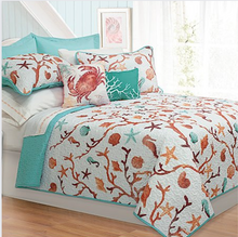 Load image into Gallery viewer, Ocean Club - 5 Piece Reversible Quilt Set
