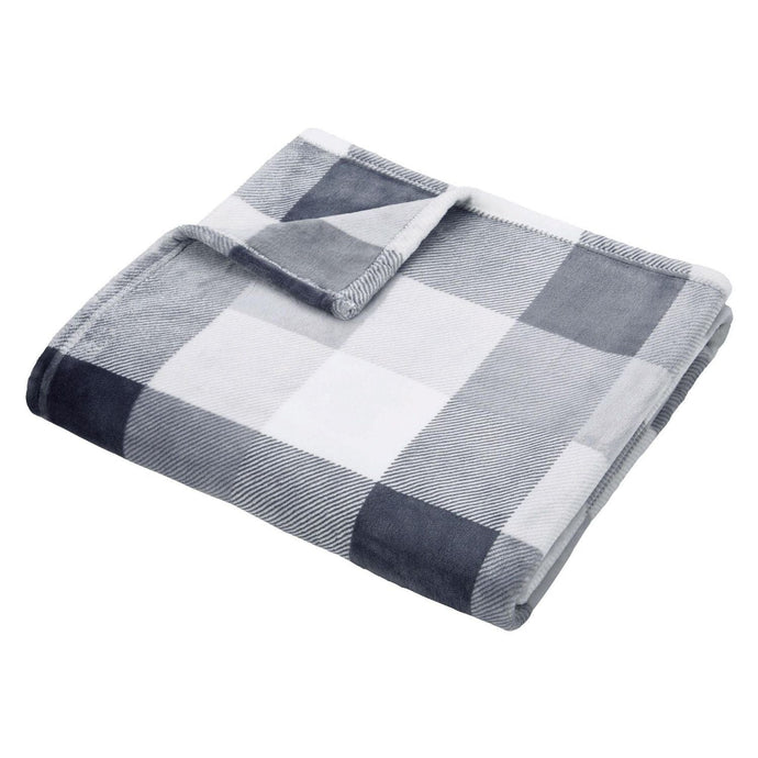 Maxtona Blankets & Throws Black & White - Plush Velvet Throw Blanket