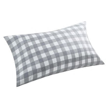 Load image into Gallery viewer, Maxtona Sheet Sets Grey Plaid - 4 Piece 100% Cotton Flannel Sheets
